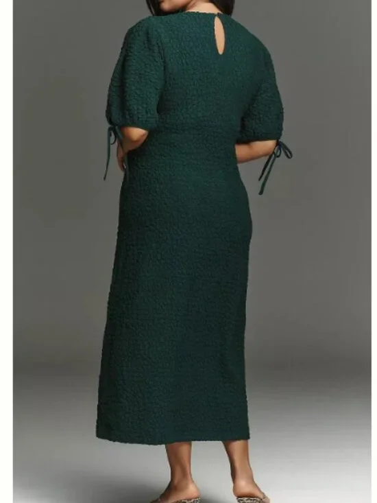 English Factory Short-Sleeve Textured Midi Dress - Picture 4 of 10